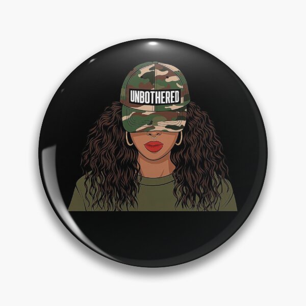 Item preview, Confident Unbothered Black Woman with Locs in Camo Outfit designed and sold by love3617.