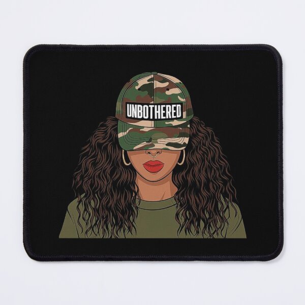 Item preview, Confident Unbothered Black Woman with Locs in Camo Outfit designed and sold by love3617.