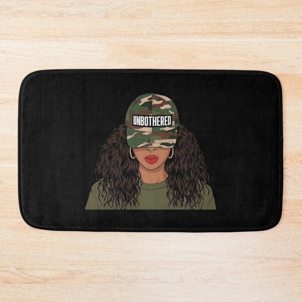 Item preview, Confident Unbothered Black Woman with Locs in Camo Outfit designed and sold by love3617.