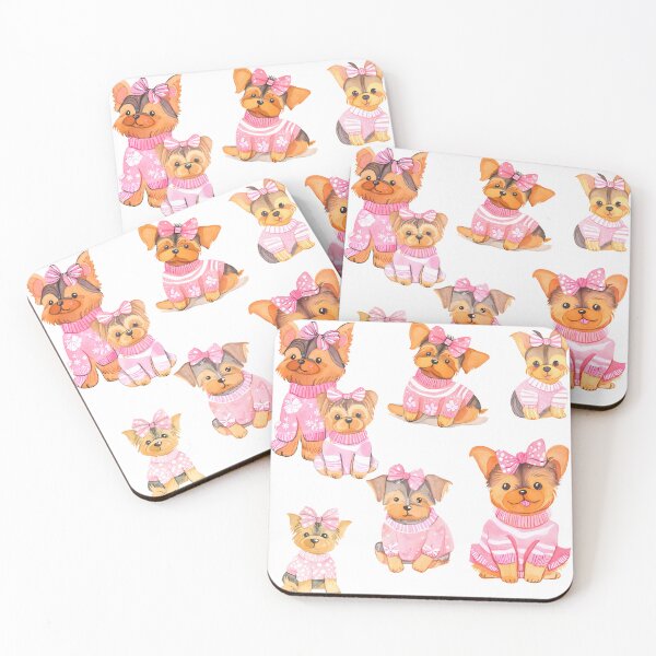 Item preview, Yorkshire Terrier Puppies in Pink designed and sold by PurpleJelly.