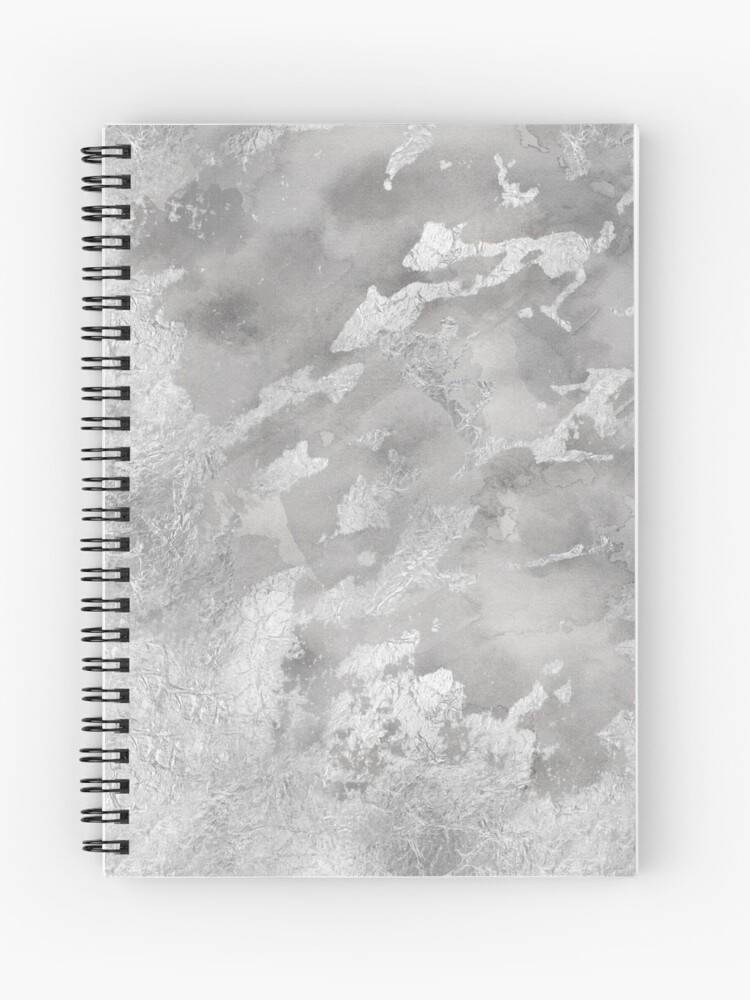 Grey Gray Silver Glitter Marble Dark Moody Vibes Aesthetic Pattern Spiral Notebook By Amearnest Redbubble