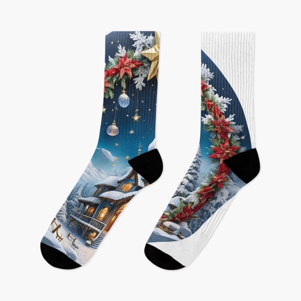Item preview, Warm Christmas Chalet under a Festive Arch designed and sold by MandalasShops.