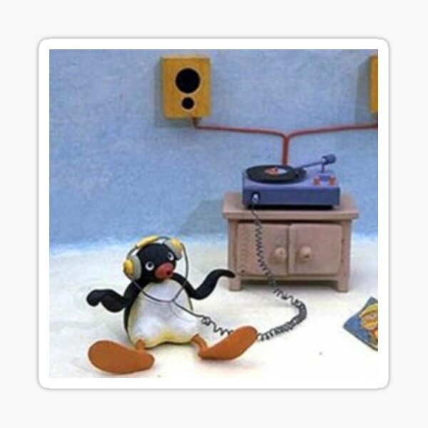 Vista previa del artículo con la obra «Pingu bailando al ritmo de la música», diseñado y vendido por Oqueartecura.