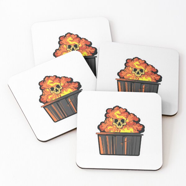 Item preview, Dumpster Fire Skull Sticker – Dark Humor Chaos Flame Design designed and sold by Line Designs By Duck.