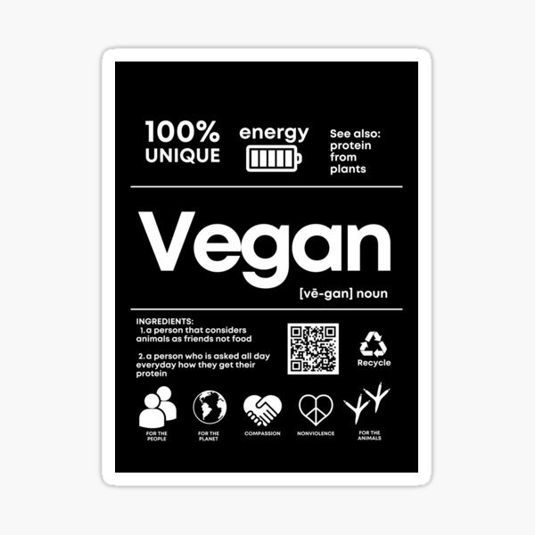 Vista previa del artículo con la obra «Vegano», diseñado y vendido por JaneDesignsForU.