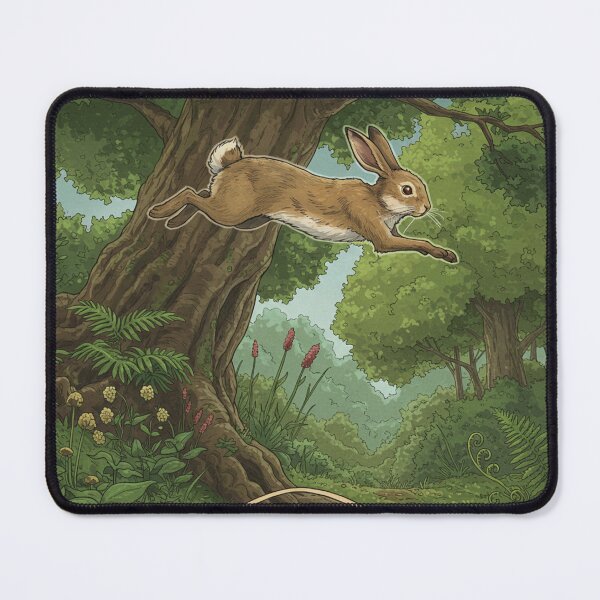 Item preview, Leaping Hare Through Woodland Scene designed and sold by Finmm.
