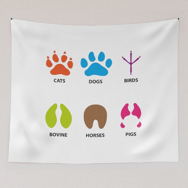 Item preview, Illustration icons, symbol animal paws, dog, bird, equine, bovine, swine, feline. Ideal for visual communication, veterinary information and institutional material designed and sold by LucianoCosmo.