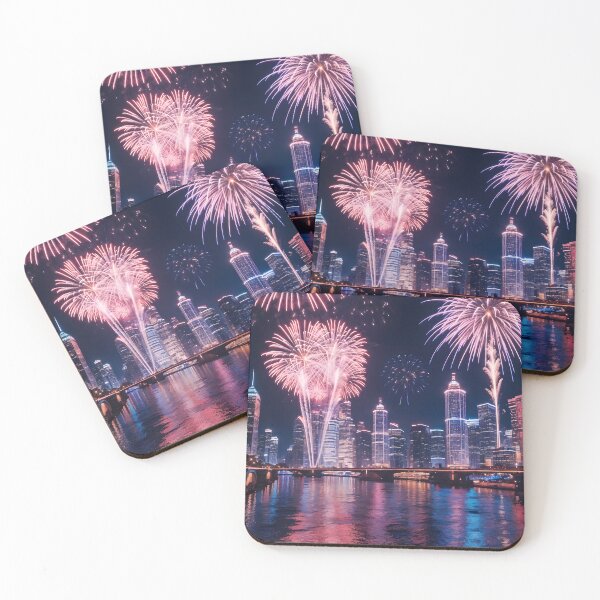Item preview, Vibrant New Year Fireworks Skyline designed and sold by ElmoCreates.