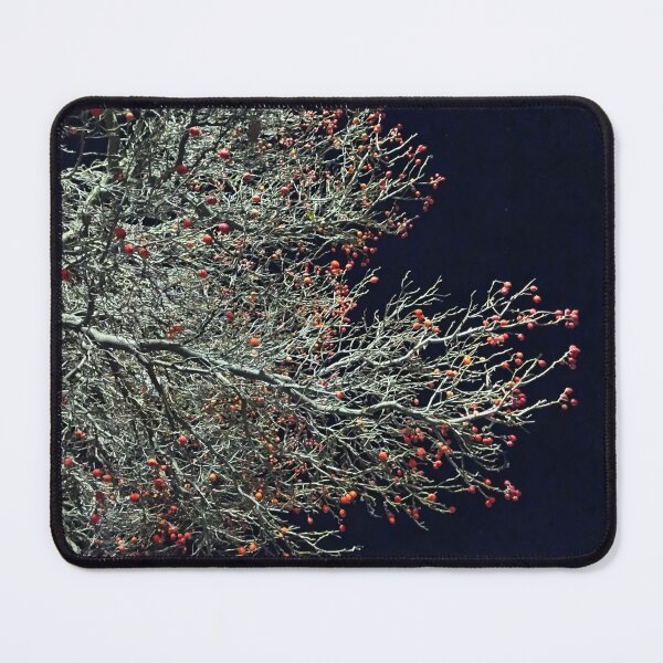 Item preview, less blurry tree branches with berries at night designed and sold by MiraNomegusta.