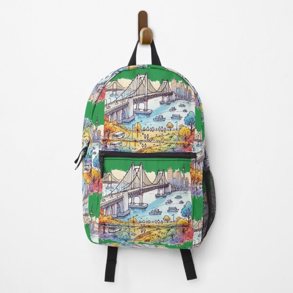 Item preview, Yeongdo Bridge 3D Sketch - Iconic Landmark of Busan, Korea, designed and sold by PaintMeWorld.