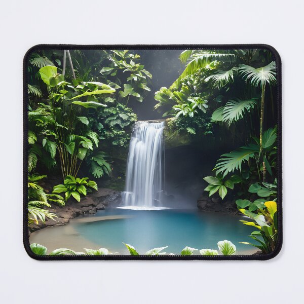 Item preview, Peaceful hidden waterfall designed and sold by InkRiotStudio.