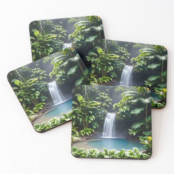 Item preview, Peaceful hidden waterfall designed and sold by InkRiotStudio.