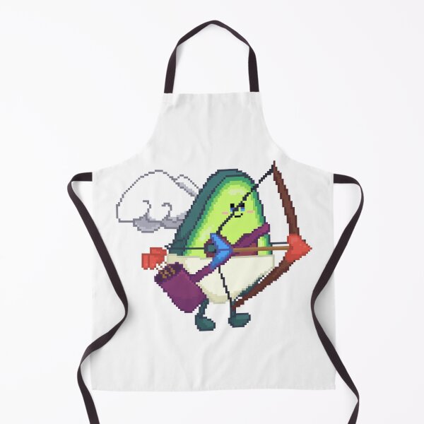 Item preview, pixel art of avocado cupid with hearts bow and arrow designed and sold by ZerpaGiovanna.