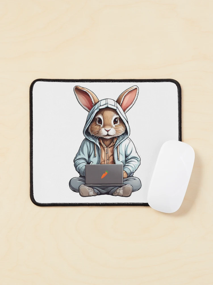 Thumbnail 1 of 5, Mouse Pad, Computer Hacking - Powered by Rabbit! designed and sold by mukraker.