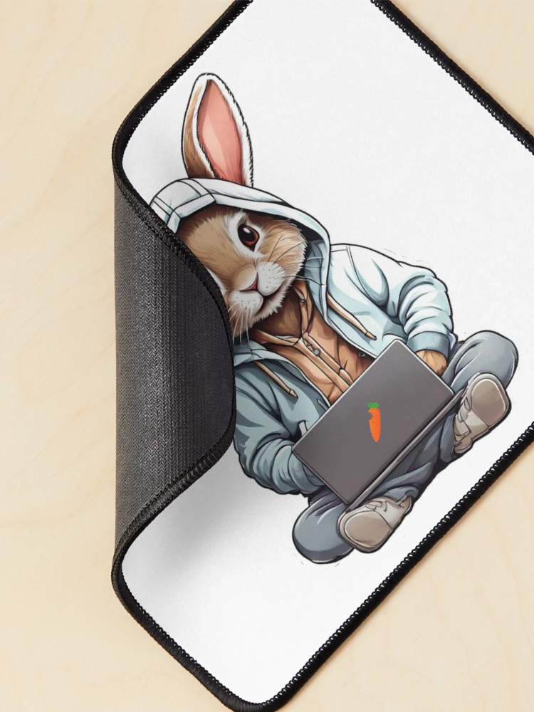 Thumbnail 2 of 5, Mouse Pad, Computer Hacking - Powered by Rabbit! designed and sold by mukraker.