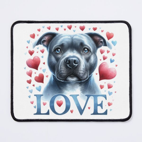 Item preview, Blue Staffy Love Colorful Watercolor designed and sold by MaedK.