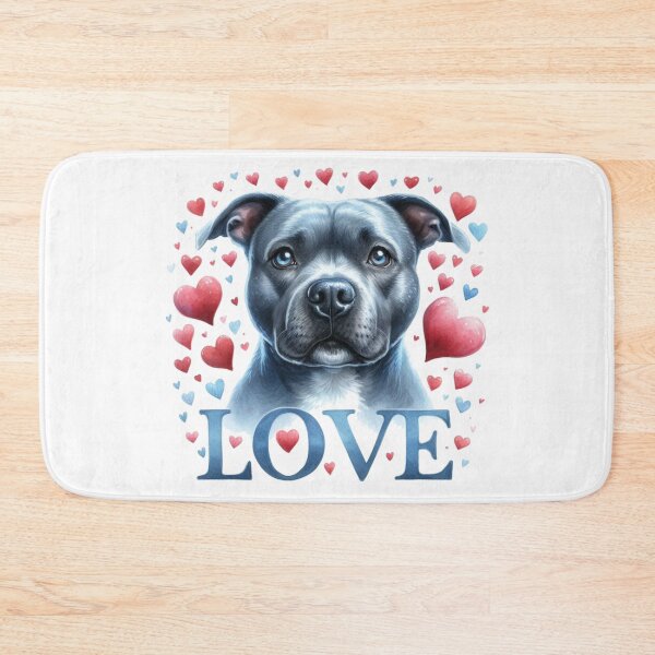Item preview, Blue Staffy Love Colorful Watercolor designed and sold by MaedK.