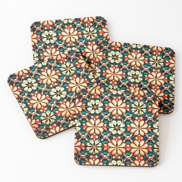 Item preview, Colorful Flower Cymatics Repeat Pattern Lattice Whimsical Floral designed and sold by Zeporas Castle.