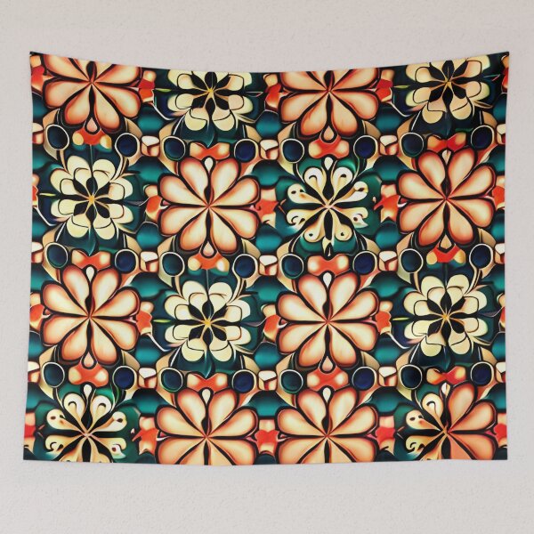 Item preview, Colorful Flower Cymatics Repeat Pattern Lattice Whimsical Floral designed and sold by Zeporas Castle.