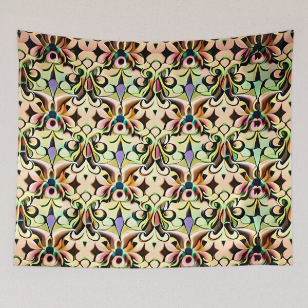 Item preview, Colorful Pastel Floral Flower Lattice Pattern Whimsical Wallpaper designed and sold by Zeporas Castle.