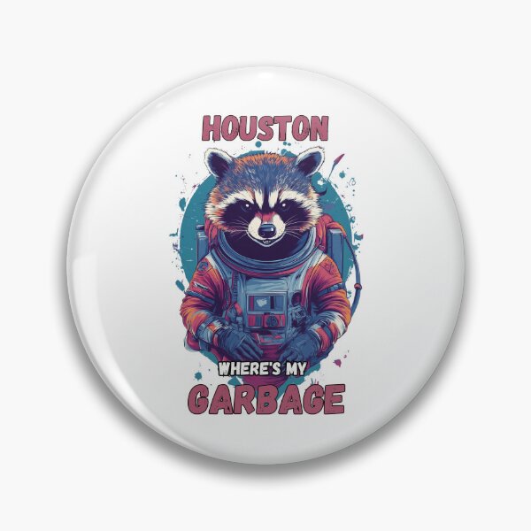 Aperçu de l'œuvre Houston Raccoon Où sont mes déchets ? créée et vendue par MarcinDesign.
