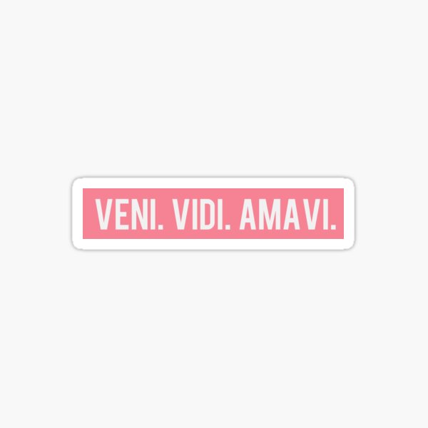 Veni Vidi Amavi I came. I saw. I loved. Version 2 Sticker for Sale by  Feather n' Ink