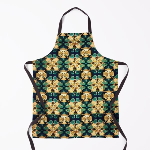 Item preview, Green Gold Kaleidoscope Clover Floral Flower Whimsical Pattern designed and sold by Zeporas Castle.