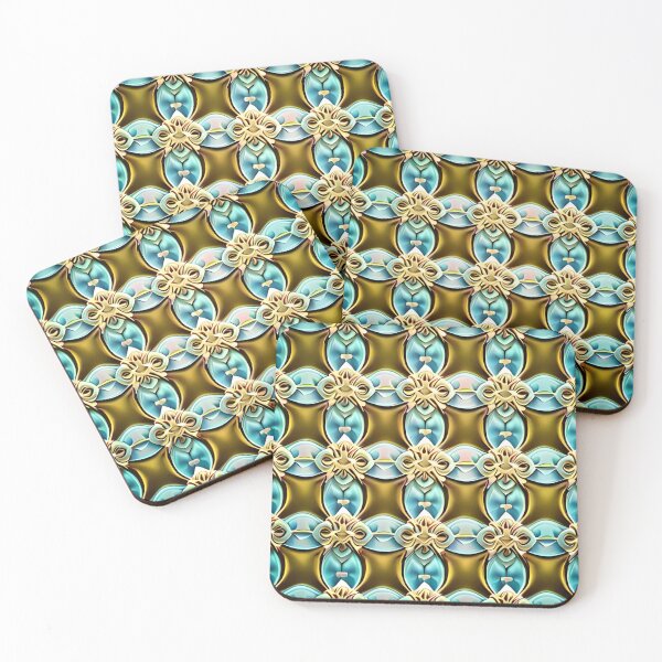 Item preview, Brown Blue Teal Kaleidoscope Floral Mirror Pattern Wayfair designed and sold by Zeporas Castle.