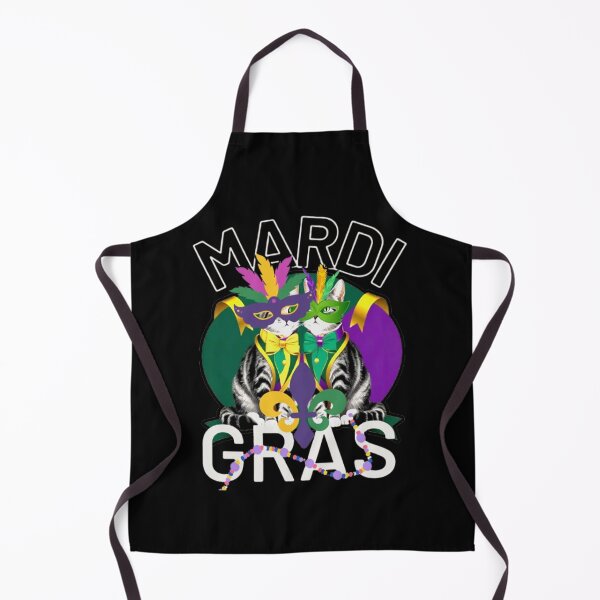 Item preview, Mardi Gras Couple Kittens Purple Green Yellow Carnival Design designed and sold by jteart.
