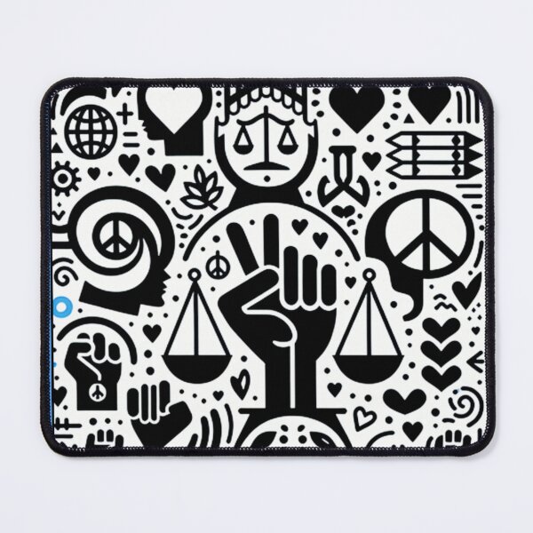 Item preview, Retro Social Justice Symbols Pattern designed and sold by Solidarityandco.