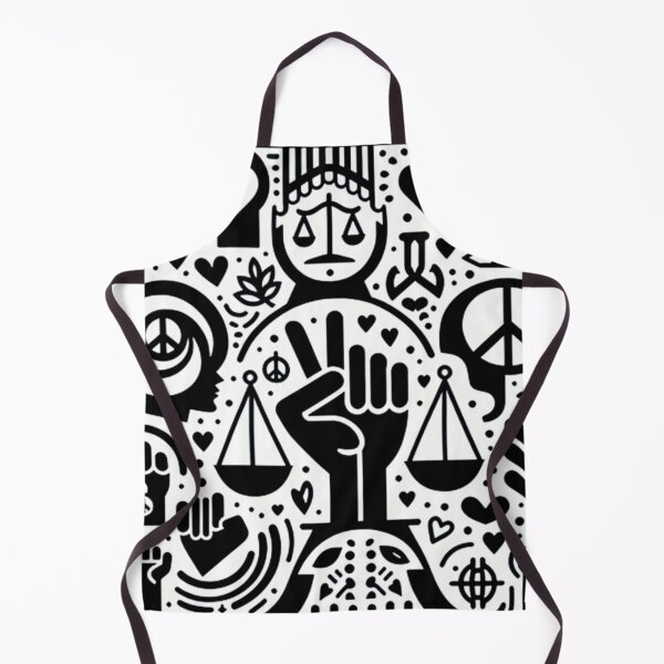 Item preview, Retro Social Justice Symbols Pattern designed and sold by Solidarityandco.