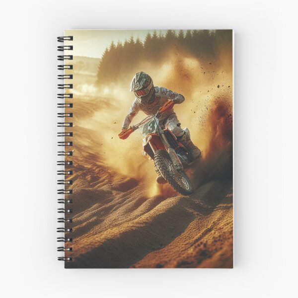 Item preview, A motocross rider navigates challenging terrain in dynamic motion, kicking up dust and debris against a golden desert backdrop as competitors trail behind designed and sold by homydesign.