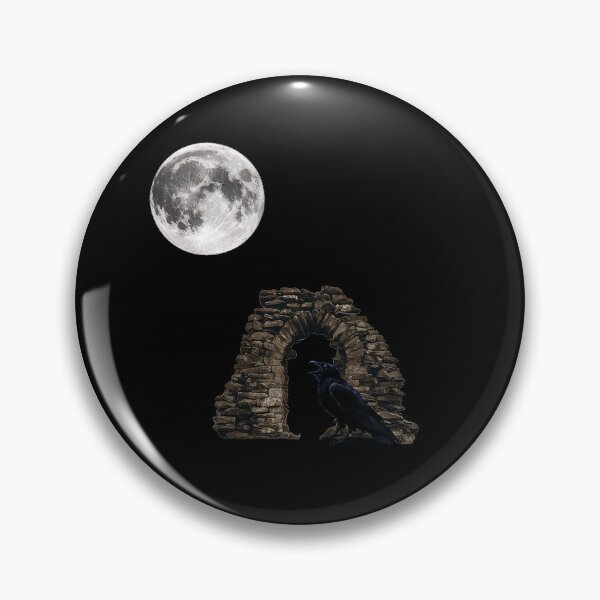 Item preview, Raven, moons, ruins, crumbled arch designed and sold by Kirei-Lily.