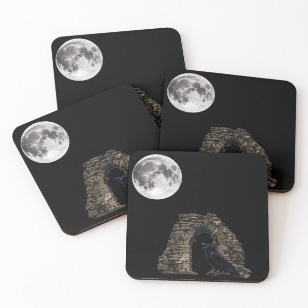 Item preview, Raven, moons, ruins, crumbled arch designed and sold by Kirei-Lily.