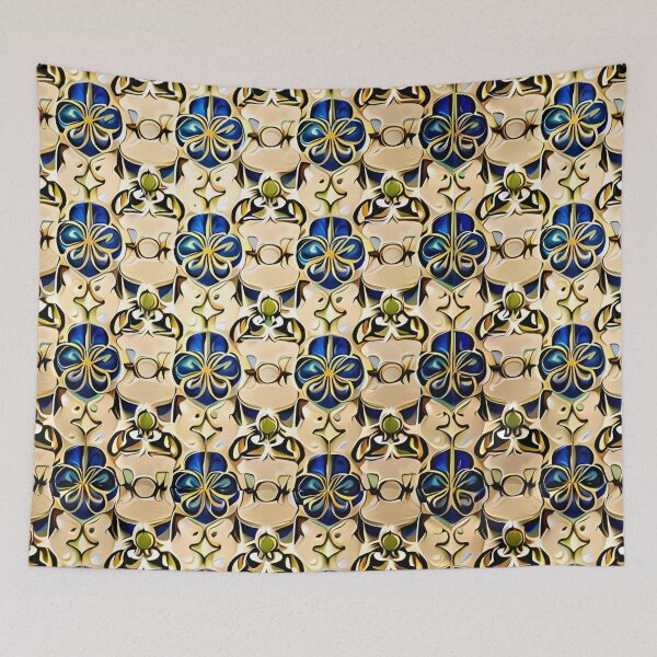 Item preview, Floral Repeat Pattern Royal Bohemian Whimsical Mid-Century Modern designed and sold by Zeporas Castle.