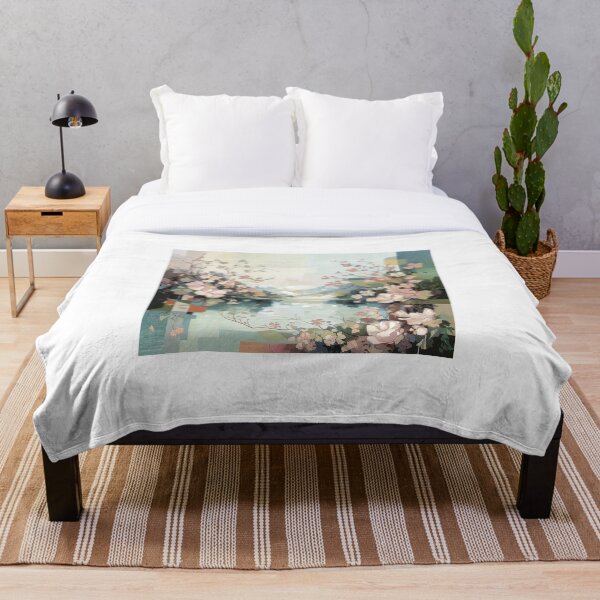 Item preview, Lake and blooms designed and sold by ArtistrySky.
