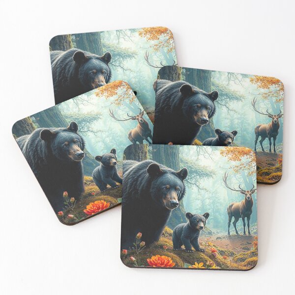 Item preview, Black Bear, Cub and Elk designed and sold by Skye Ryan-Evans.