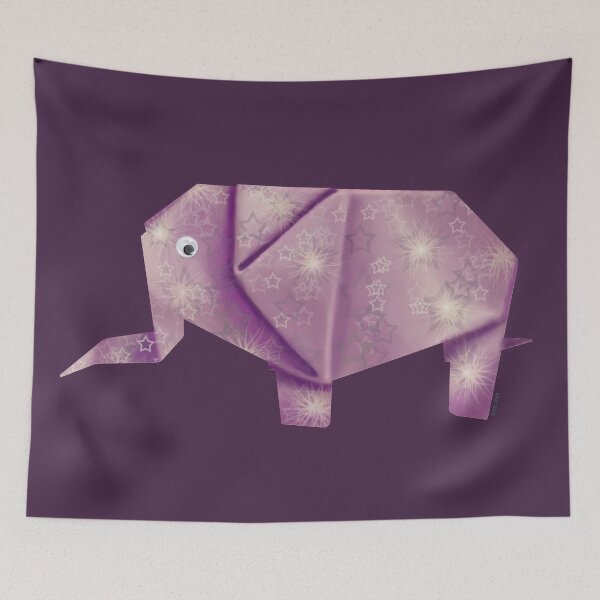 Item preview, Googly-Eyed Origami Elephant - Pink designed and sold by TimeLady's Closet.