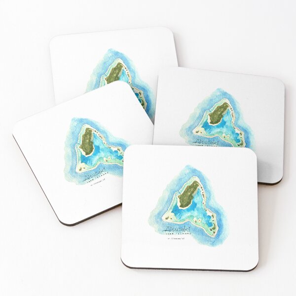 Item preview, Watercolor of the Island of Aitutaki designed and sold by Michael Comfort.