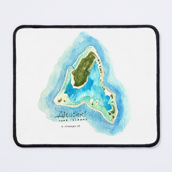 Item preview, Watercolor of the Island of Aitutaki designed and sold by Michael Comfort.