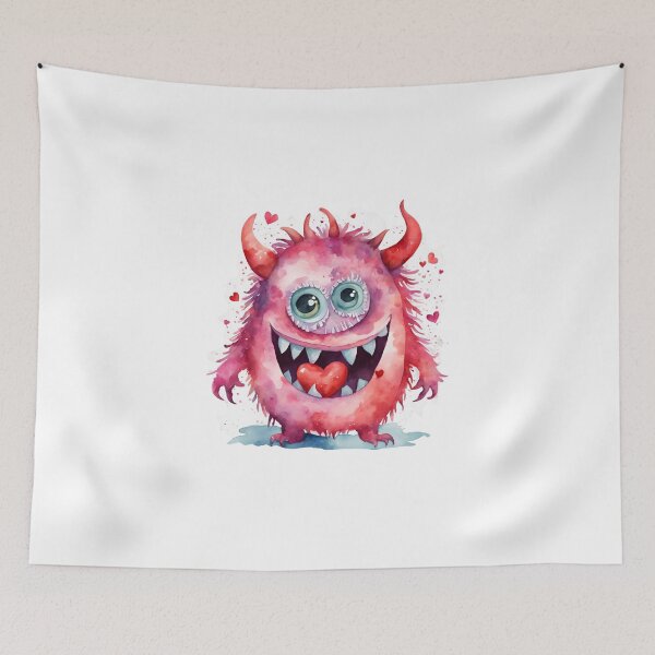 Item preview, Watercolor Valentine's Day Monster  designed and sold by silviaol.