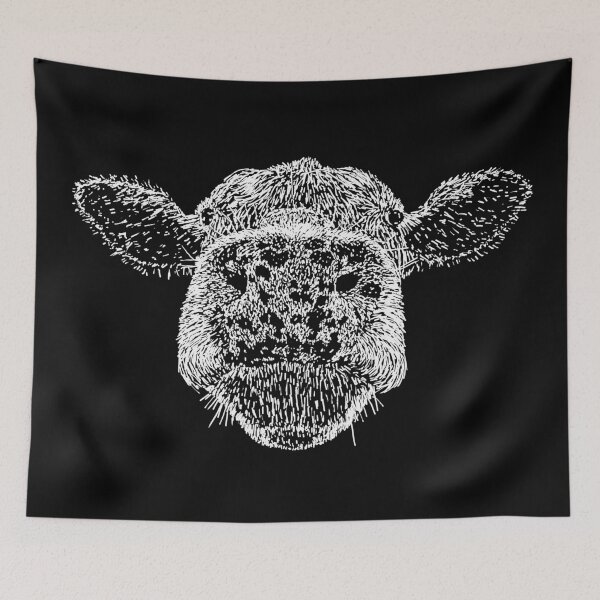Item preview, Cow Head Portrait Hand Drawn Brush Strokes Post Impressionism designed and sold by ArtNoveltee.
