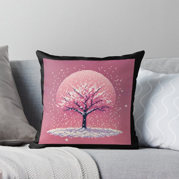 Item preview, Simple Pixel Things: Pink Objects - Pixel Snowfall Serenity (Retro Winter Art, Pink Background) designed and sold by TrippyBunnyShop.