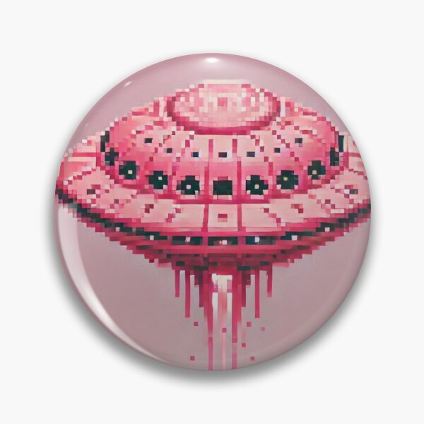 Item preview, Simple Pixel Things: Pink Objects - Pixel UFO Invasion (Retro Alien Art, Pink Theme designed and sold by TrippyBunnyShop.