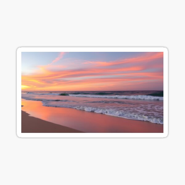 Item preview, Solitary Sunset: A Blaze of Orange on a Deserted Beach designed and sold by KirixArt.