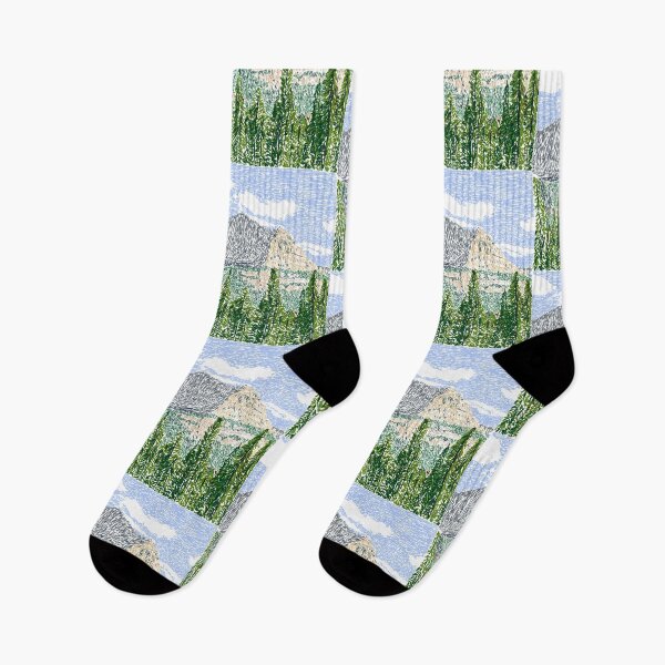 Item preview, Glacier National Park Landscape Hand Drawn Brush Strokes Post Impressionism designed and sold by ArtNoveltee.