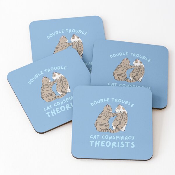 Item preview, Double trouble, cat conspiracy theorists designed and sold by BritishDelights.