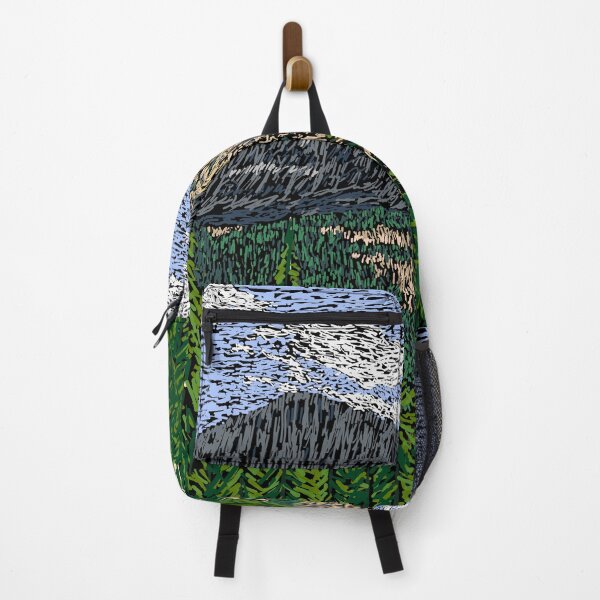 Item preview, Glacier National Park Landscape Hand Drawn Brush Strokes Post Impressionism designed and sold by ArtNoveltee.