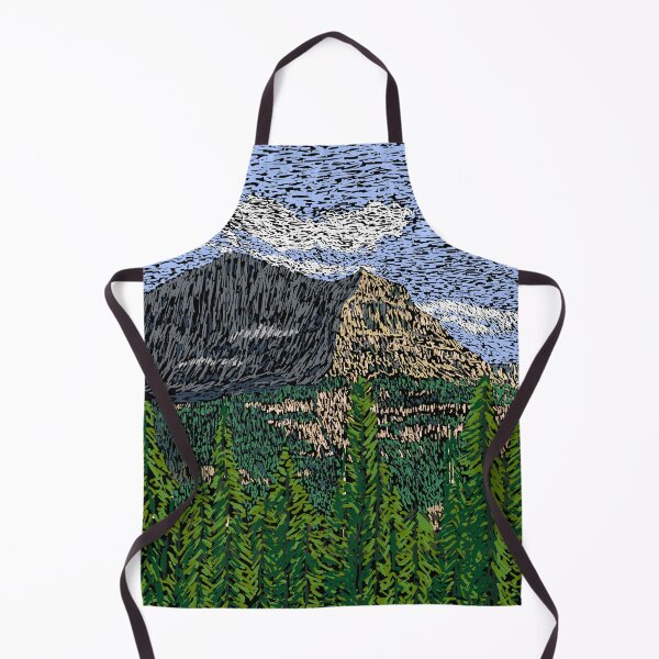 Artikelvorschau, Glacier Nationalpark Landschaft handgezeichnete Pinselstriche Post Impressionismus entworfen und verkauft von ArtNoveltee.