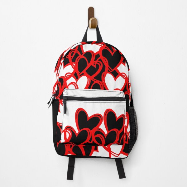 Item preview, abstract pattern of red and black hearts designed and sold by JVNS.